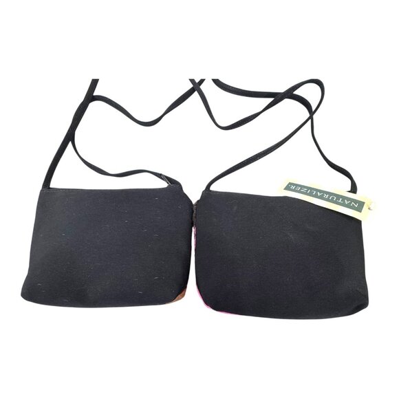 Naturalizer Cow Print Crossbody Bags Duo Cowhide Leather Pink Brown Small Handba - Picture 4 of 13